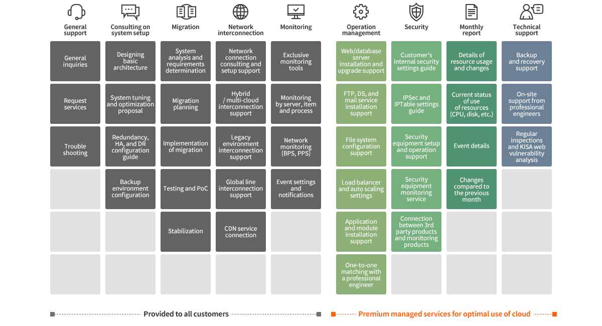 Scope of Managed Services Provided